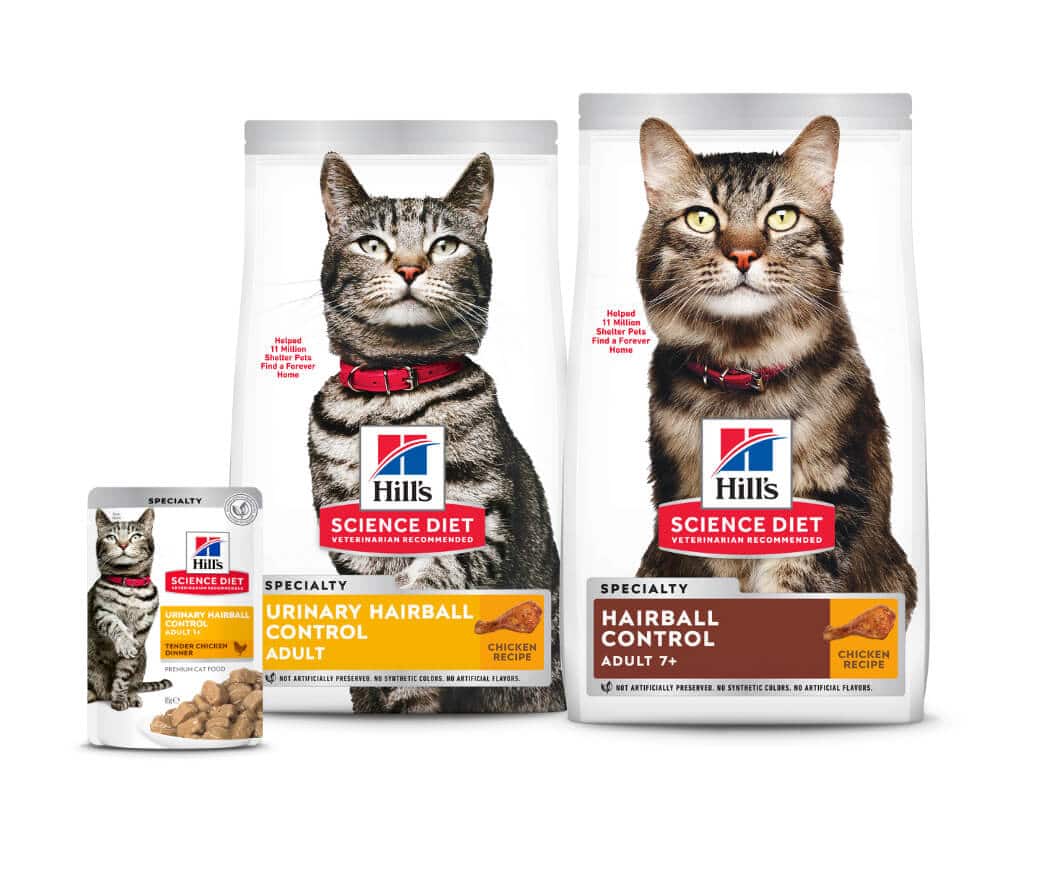 Urinary heath and hairball cat foods